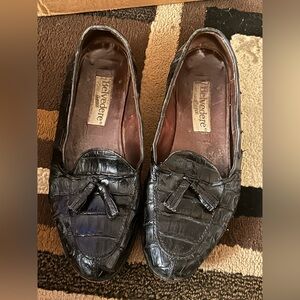 Belvedere Crocodile Exotic Formal Men's Patent Leather Tuxedo Shoes